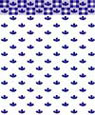 Dollhouse Miniature 1/4" Scale Wallpaper: Country Kitchen, Blue
